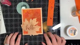 Gilding Flakes over die cut with Aqua pigment background