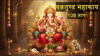 🕉️ वक्रतुण्ड महाकाय मंत्र (108 जाप) | Ganesh Ji Mantra for Blessings, Obstacle Removal & बाधा निवारण