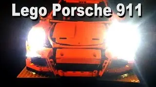 Lego Porsche 911 GT3 RS 40256 with headlights, rear lights, brake lights (MOC)