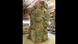How to make a rock column with interlocking rock panel castings using fiber reinforced cement.