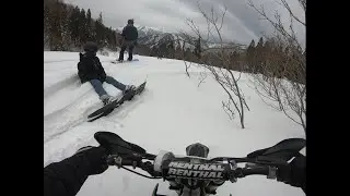 Snowbiking with Snowborders