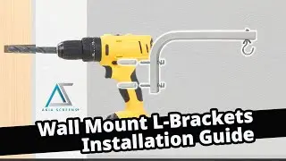 AKIA Adjustable Extension 10-inch L-Bracket Wall Mount Plate Hook Kit for Universal Projector Screen