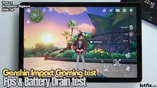 Samsung Galaxy Tab A9+ Genshin Impact Gaming test | Snapdragon 695, 90Hz Display