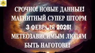 СРОЧНО! НОВЫЕ ДАННЫЕ!  МАГНИТНЫЙ СУПЕР ШТОРМ 3 ФЕВРАЛЯ 2026! МЕТЕОЗАВИСИМЫМ ЛЮДЯМ БЫТЬ НАГОТОВЕ!