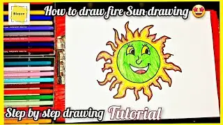 The sun shadow drawing /Step by step drawing tutorial/for beginners/draw with blayze 🥰