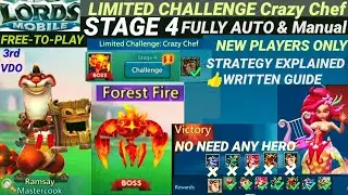 Lords Mobile | Crazy Chef Stage 4 Guide (AUTO + Manual) | F2P | No Premium Heroes Needed!