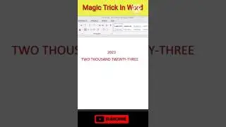 Magic Trick In Ms Word | Numberic Change Into Text | #shortviral #short #viral #Word 👈