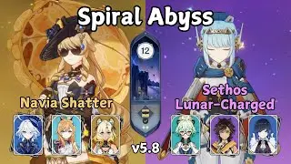C0 Navia Shatter + C0 Ineffa Sethos Lunar-Charged | Spiral Abyss 5.8 | Genshin Impact