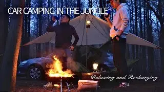 CAR CAMPING in the JUNGLE in SHA[Disney Fireworks Show,Rape Flowers,New toys, campfire food]Coc Ep06