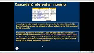 Cascading referential integrity constraint || arabic 5