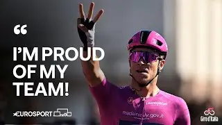 Jonathan Milan reacts after a SCINTILLATING Giro D'Italia Stage 13 🇮🇹
