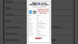 Engineers India (EIL) Walk-In Recruitment 2025 | 48 Associate Engineer Jobs #shorts #freejobhelp