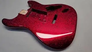 Red Metal Flake Strat Refinish - GuitarPaintGuys