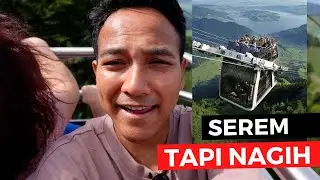 PEMANDANGAN DARI KERETA GANTUNG TANPA ATAP DI SWISS, JANGAN NONTON KALO TAKUT KETINGGIAN!!!