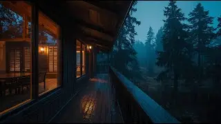 Cozy Rain at a Modern Forest Cabin 🌧️ Deep Sleep, Relaxing Rain Sounds