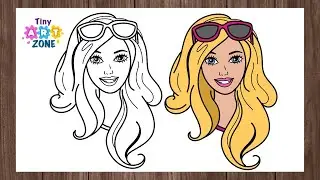 How to Draw Barbie Easy | Barbie Doll Drawing | Tiny Art Zone