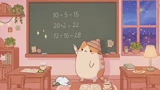 Pusheen's Cozy Classroom Study 📚✨ Lofi Beats for Focus & Relax ☕️ Chill Night Vibes