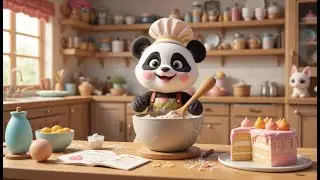 Panda Bakes a Cake | Fun Baking Song for Kids | Sing Along With Kids