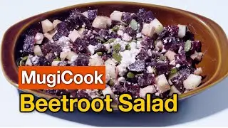 🌱 Delicious & Healthy Beetroot Salad with Apple, Cottage Cheese & Pomegranate Sauce! 🥗✨