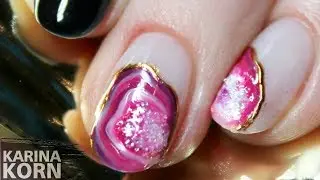 АГАТ НА НОГТЯХ / СРЕЗ КАМНЯ / НАТУРАЛЬНАЯ ТЕКСТУРА МАНИКЮР | GEODA/ GEODE NAILS