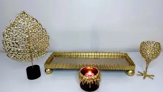 MALİYETSİZ VE KOLAY MUMLUK,ŞAMDAN, AYNALI SUNUM TEPSİSİ VE EV DEKOR YAPIMI/4 DIY 4 DECOR/ ROOM DECOR