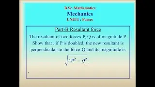 Resultant forces # Mechanics # In Tamil