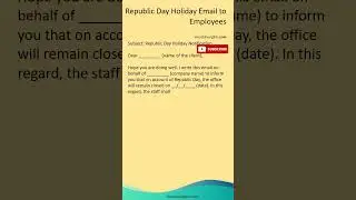 Republic Day Holiday Email to Client - Email to Client Declaring Holiday on Republic Day