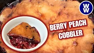 Skinny Crock-Pot Berry Peach Cobbler🫐🍑 EASY WW Dessert Recipe! Slow Cooker Weight Watchers Recipe