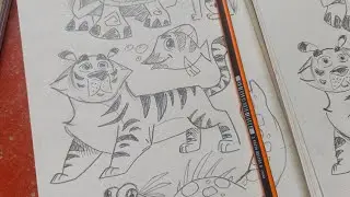 Tutorial fácil de pintura de animales 😸 DIBUJOS fáciles de un tigre 🐅😃 como dibujar un tigre