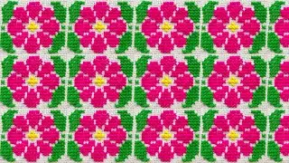 Beautiful ason design design-woolem cross stitch flower design-stitch rugs, doormat design