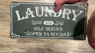 ZOVSON laundry Wash and Dry Self Service Open 24 hours sign