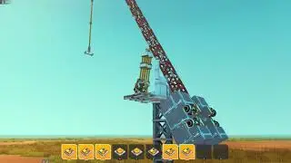 Scrap Mechanic: tower crane picks up 5 generators and glitches LOL