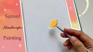 Sunset Clouds on Canvas | Relaxing Landscape Painting / Acrylic painting tutorial 