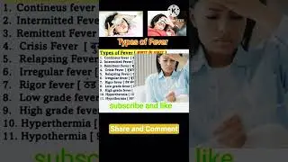 Types of Fever | #fever #shorts #definition | review in Hindi