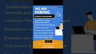 Technical Field Engineer Goa Jobs #goajobs Goa Nirvana #jobseekers #jobvacancy