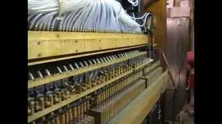 Player piano seen inside