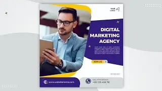 Digital Marketing | Social Media Poster Template | Coreldraw Tutorial #graphicdesign #motionupbuzz