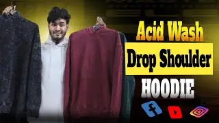 Acid Wash Drop Shoulder Hoodie Wholesale | Over size acid wash hoodie |  Winter Collection 2025