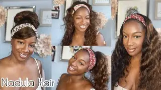 MID YEAR SALE 🤑 Snatch and Go Highlight Brown Headband wig Ft. Nadula Hair