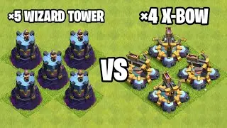 X-Bow Vs Wizard Tower On Coc||(x5)Wizard Tower Vs (x4)X-Bow||Clash Of Clans||