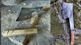 Blacksmith making Axe for multipurpose work From big Spring Steel