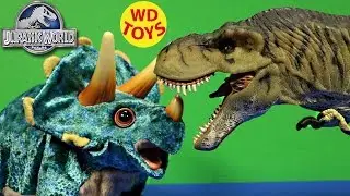Jurassic World Stompers Triceratops Vs T-Rex  Unboxing, Review  By WD Toys