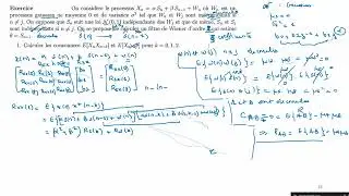 Exercices Processus Aléatoires 4 (Partie 4)- Filtrage Optimal : Filtre de Wiener