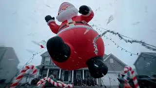 New Year and Christmas Inflatables Blowing Away | Decorations Fly Away Blow Ups Compilation