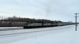 (RARE) 3 Locomotives on the via rail canadian (Hornshow)