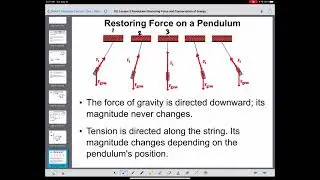Lesson 3 Part 1 - Intro to Pendulums & Restoring Force
