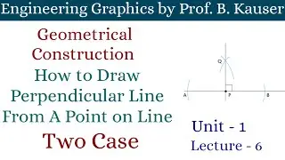 How To Draw A Perpendicular Line to A Point on Line | Geometrical Construction | Engg. Graphics SBTE