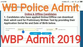 WB Police Constable Admit Card 2019 | WBP Admit Card