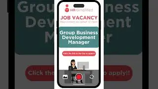 Vacancy Alert! Group Business Development Manager