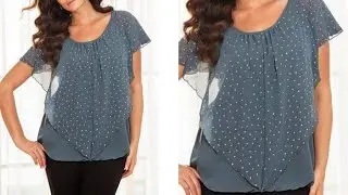 triangle shape cape top cutting and stitching || designer top cutting and stitching